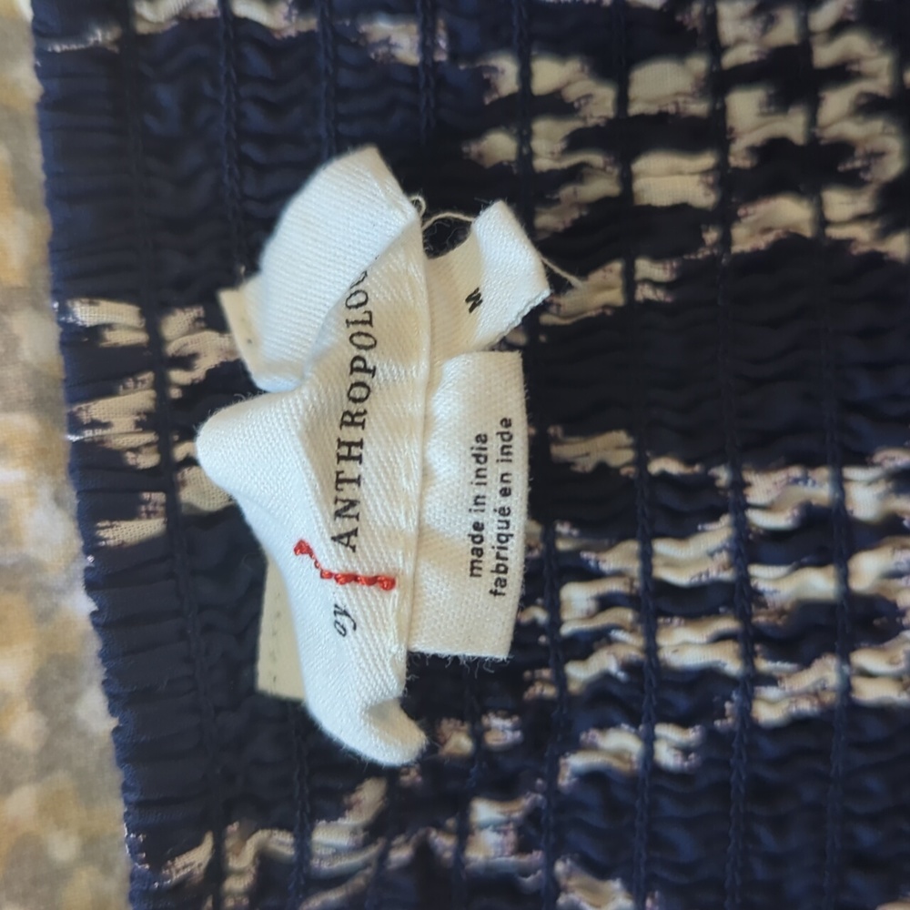 Anthropologie Navy White Rimbaud Tie Waist Skirt - Picture 7 of 8